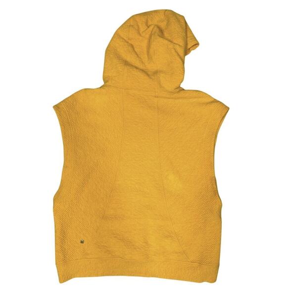 lululemon Womens Easy Going Hoodie Sleeveless Gold Hooded Size 10 Relaxed Fit - Picture 7 of 12